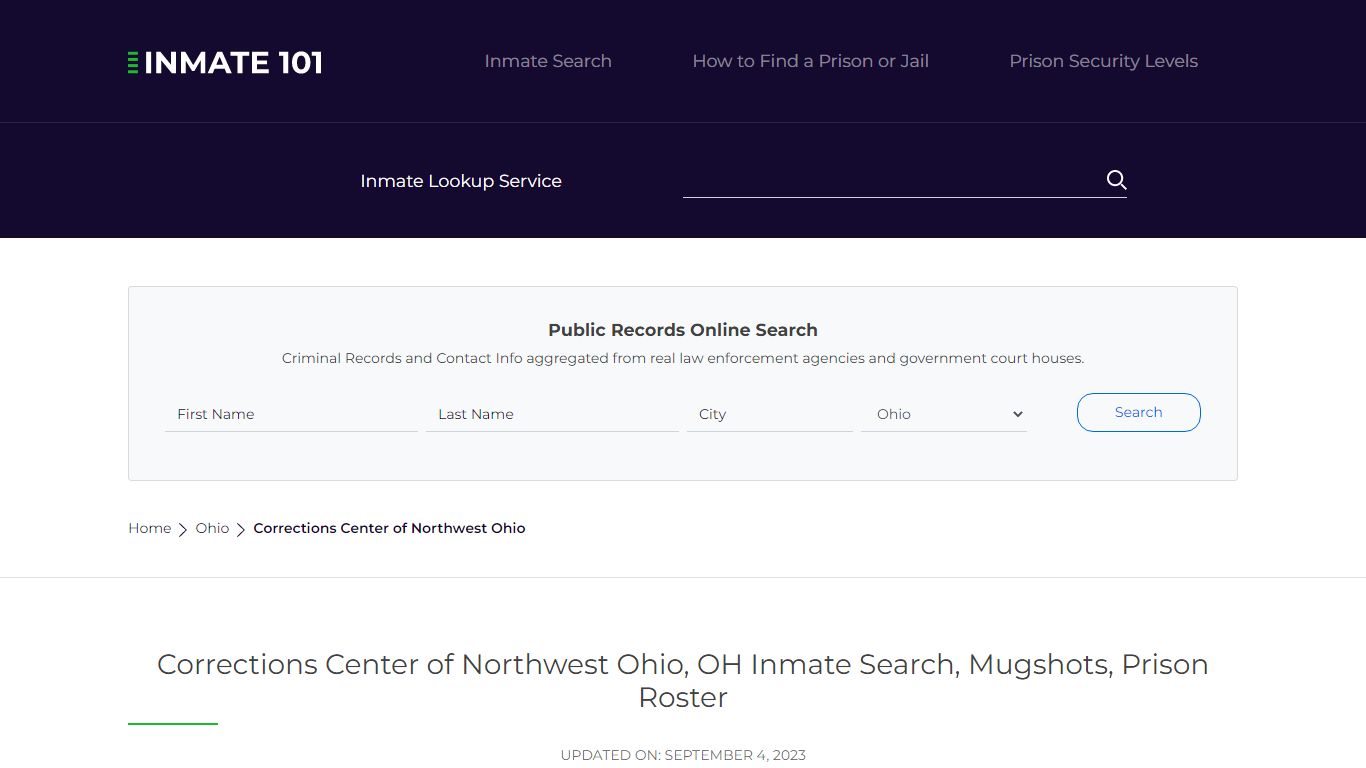 Corrections Center of Northwest Ohio, OH Inmate Search, Mugshots ...